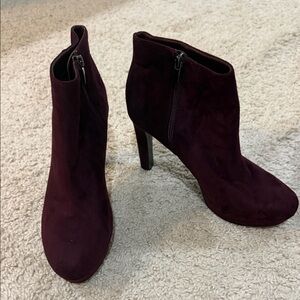 Nine West Dark Burgundy Heeled Boots